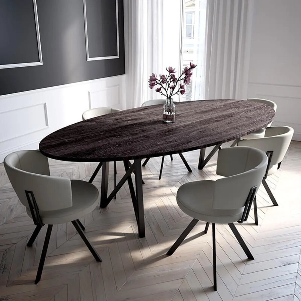 Wacko 3.0 - Table design de salle à manger ovale — vue 3