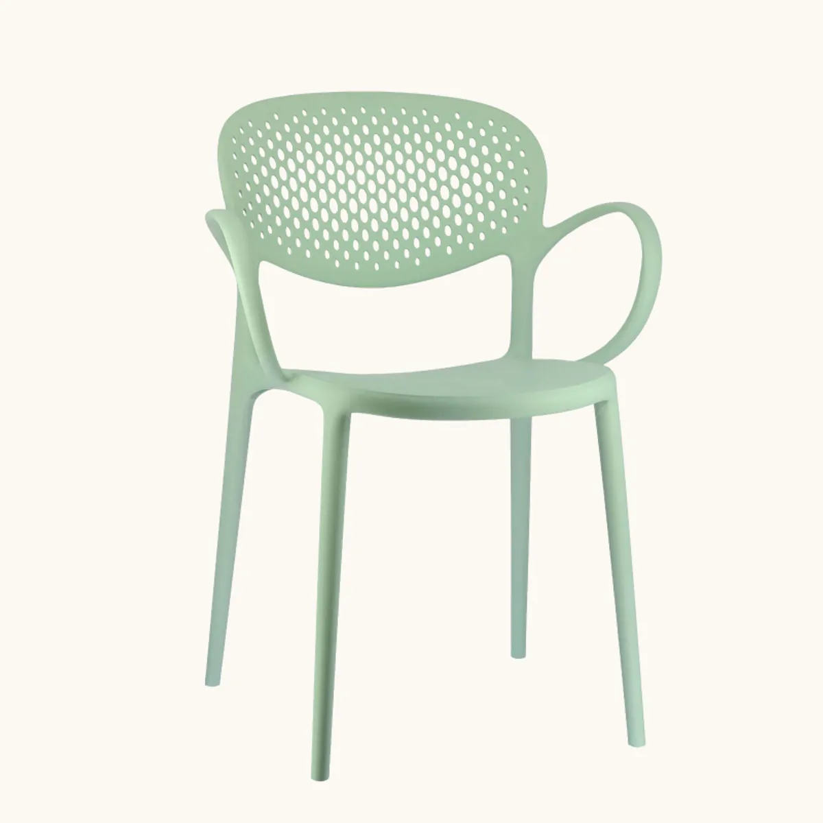 Abby Connubia® - Fauteuil de jardin empilable en polypropylène recyclé avec dossier microperforé