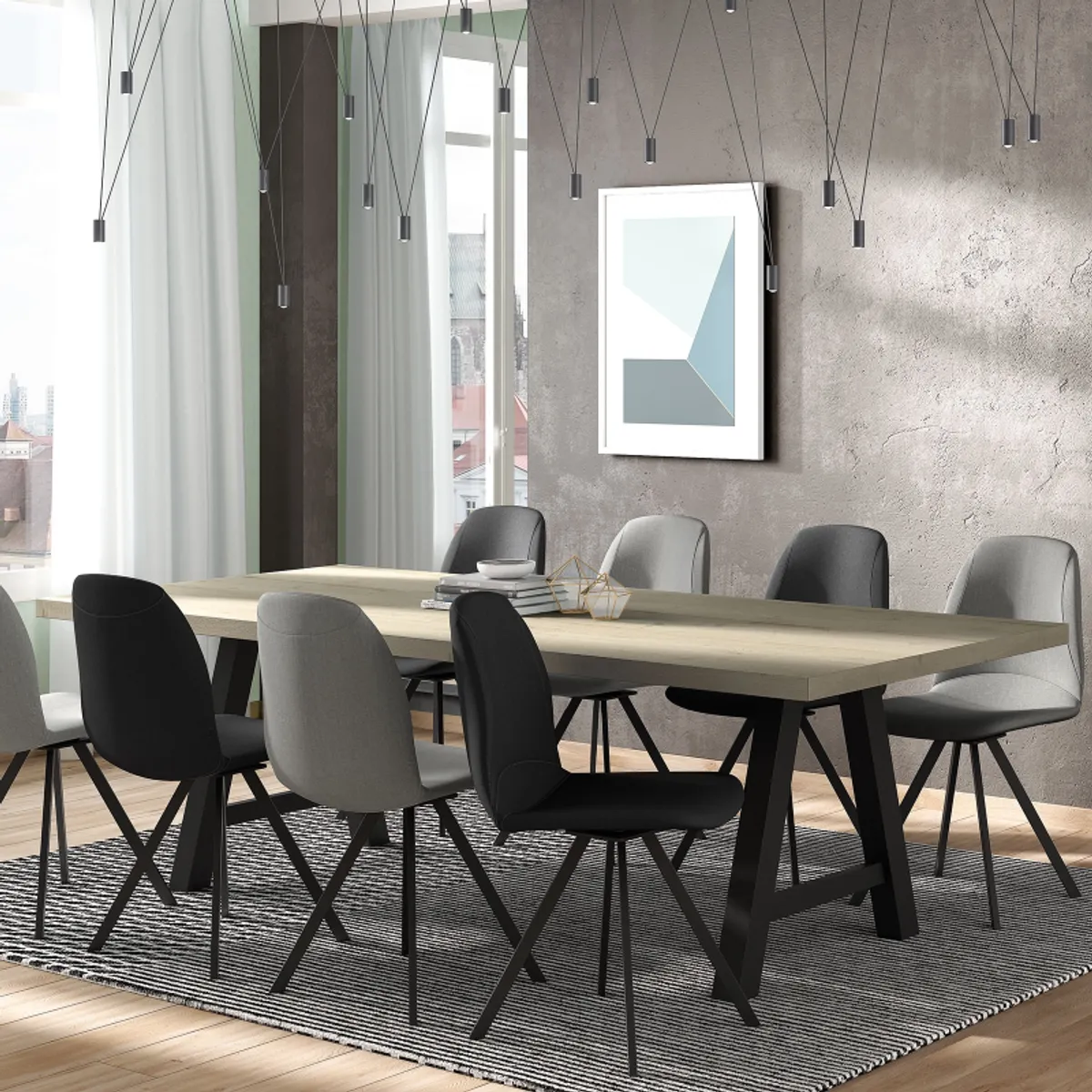 Querido - Table moderne de salle à manger en stratifié — vue 3