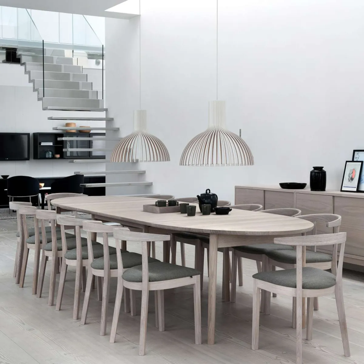 SM78 - Table ovale extensible en bois massif fabriquée au Danemark — vue 4