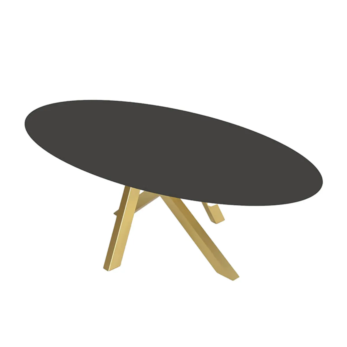 Moon - Table design ovale en dekton pied central — vue 4