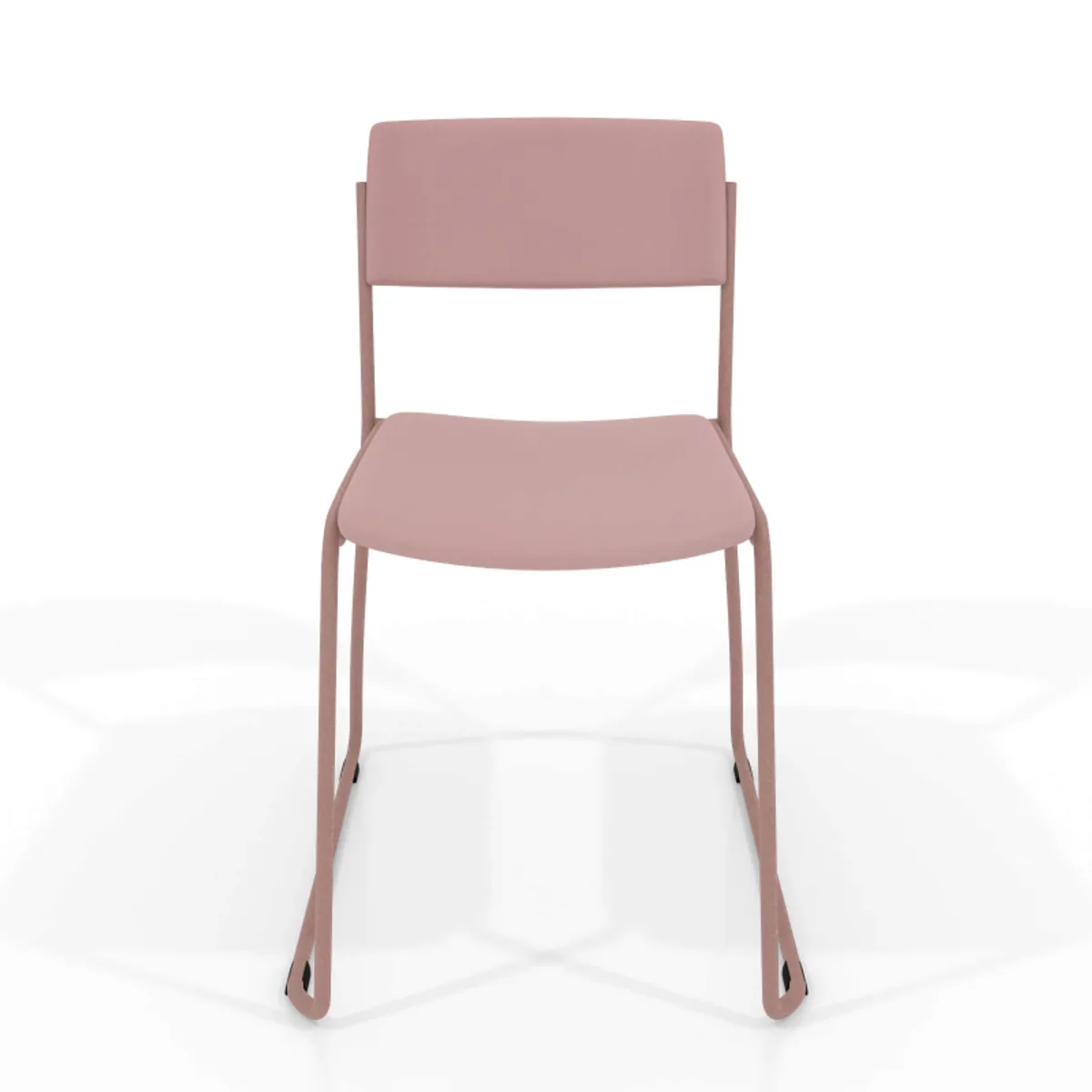 Zoom - Chaise moderne en simili avec pieds traîneau — vue 4