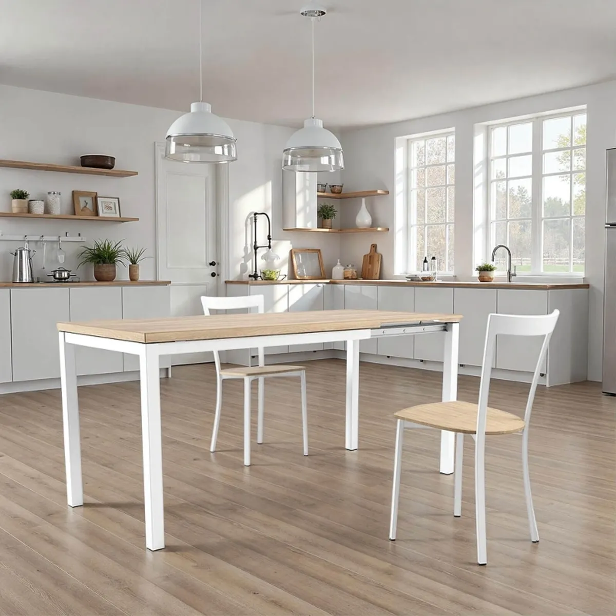 Toy métal - Table de cuisine avec rallonge hauteur 75 cm