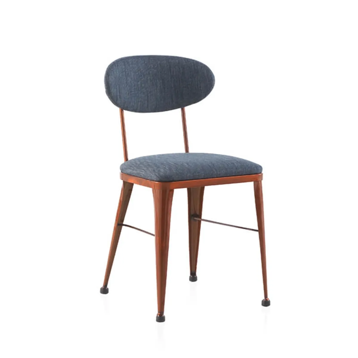 Austin - Chaise industrielle confortable en métal et tissu