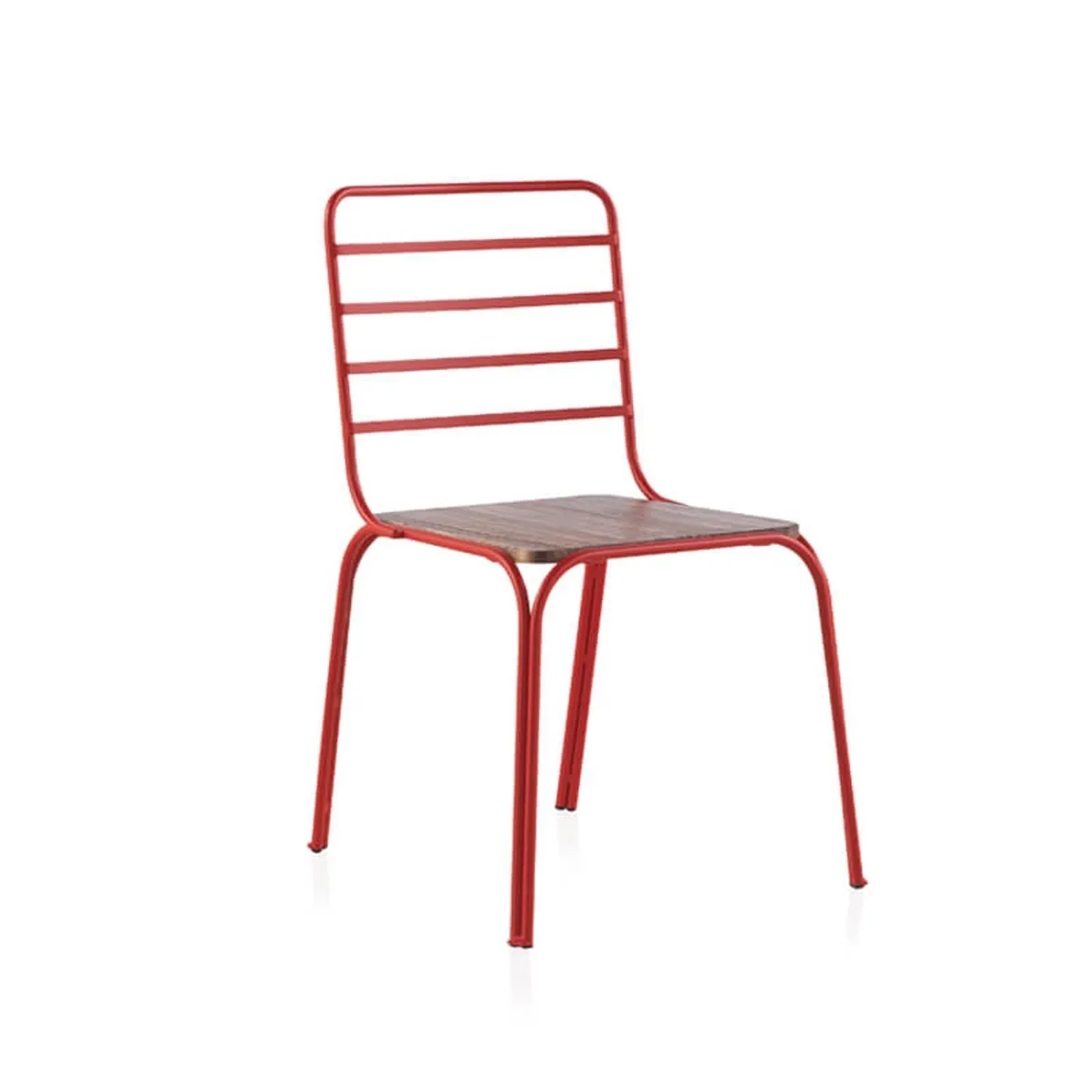 Nantes - Chaise en métal vintage assise bois — vue 4