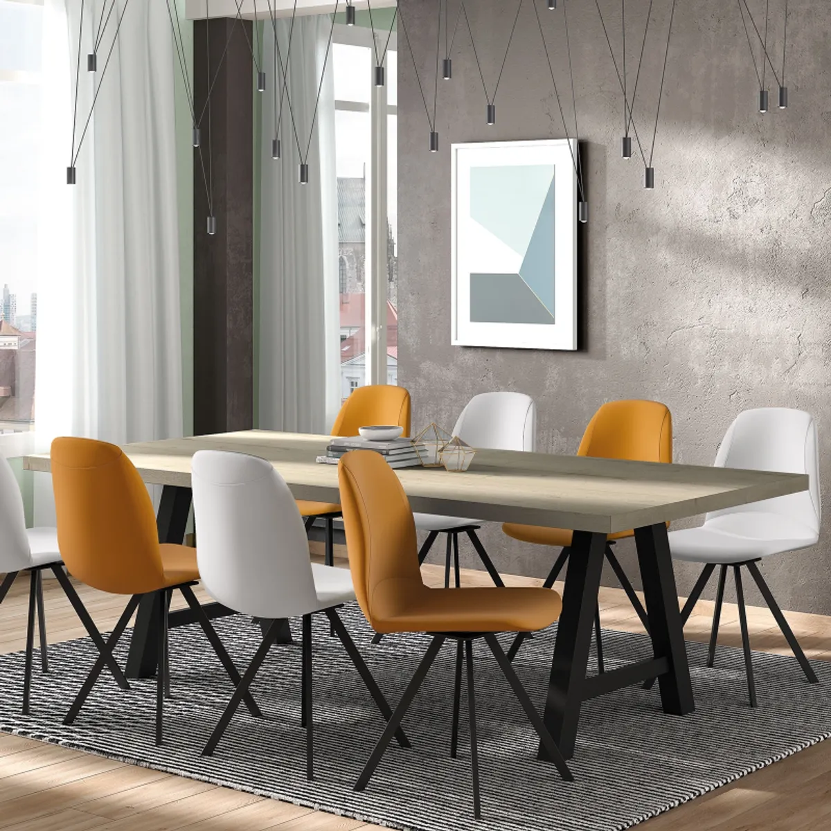 Querido - Table moderne de salle à manger en stratifié — vue 4