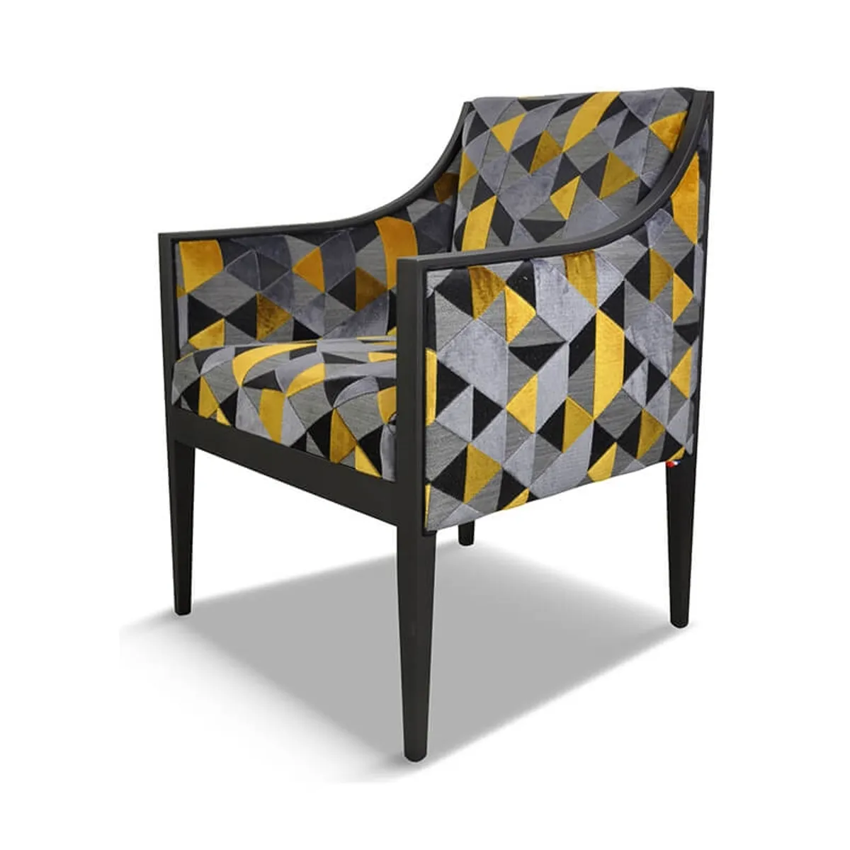 Ethan - Fauteuil Art déco en bois et en tissu fabriqué en France — vue 3
