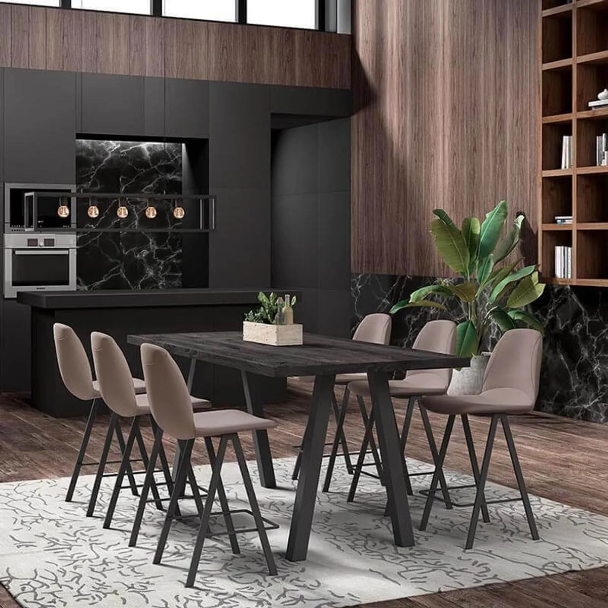 Ona - Tabouret snack en tissu style moderne — vue 3