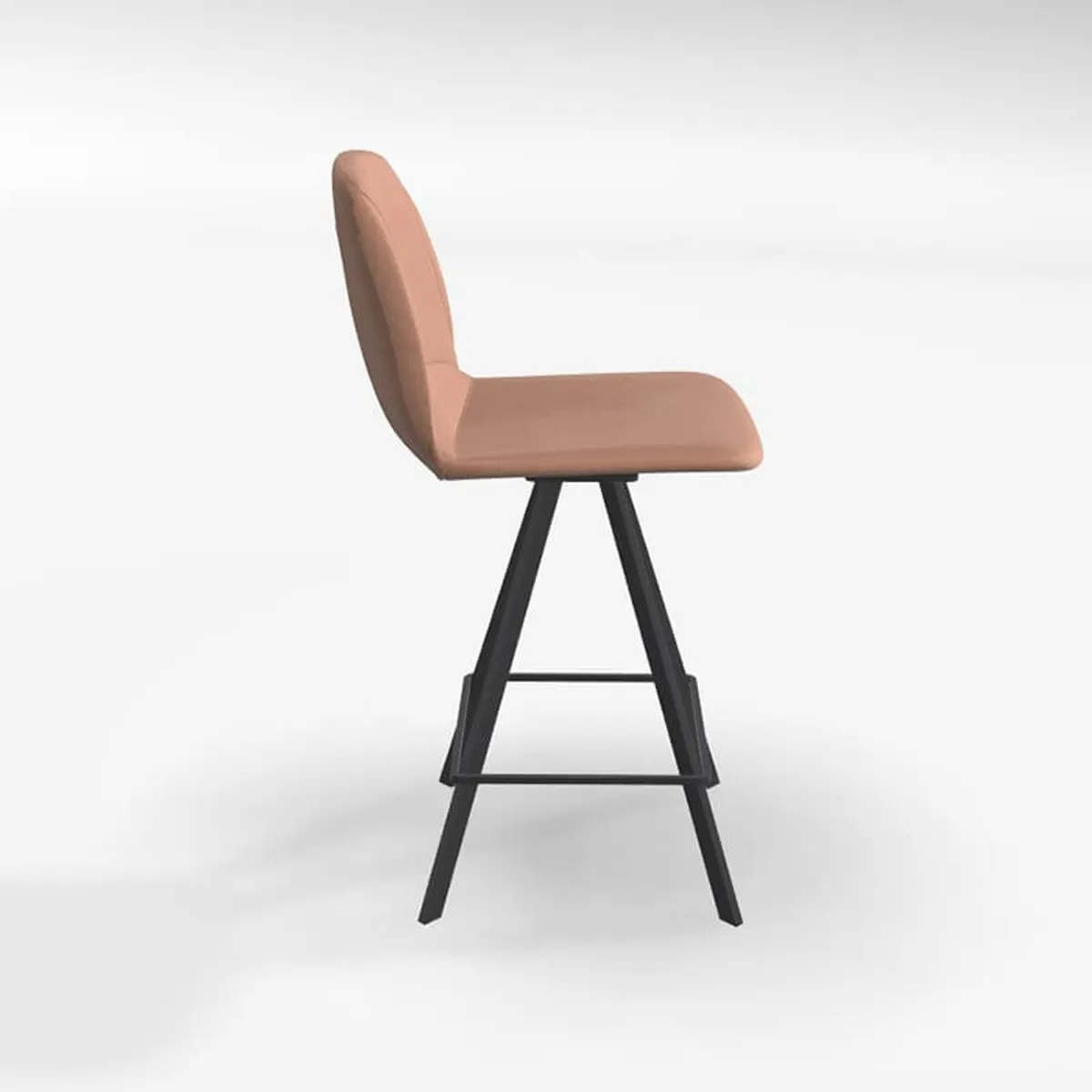 Girona - Tabouret pivotant avec dossier hauteur snack en tissu — vue 4