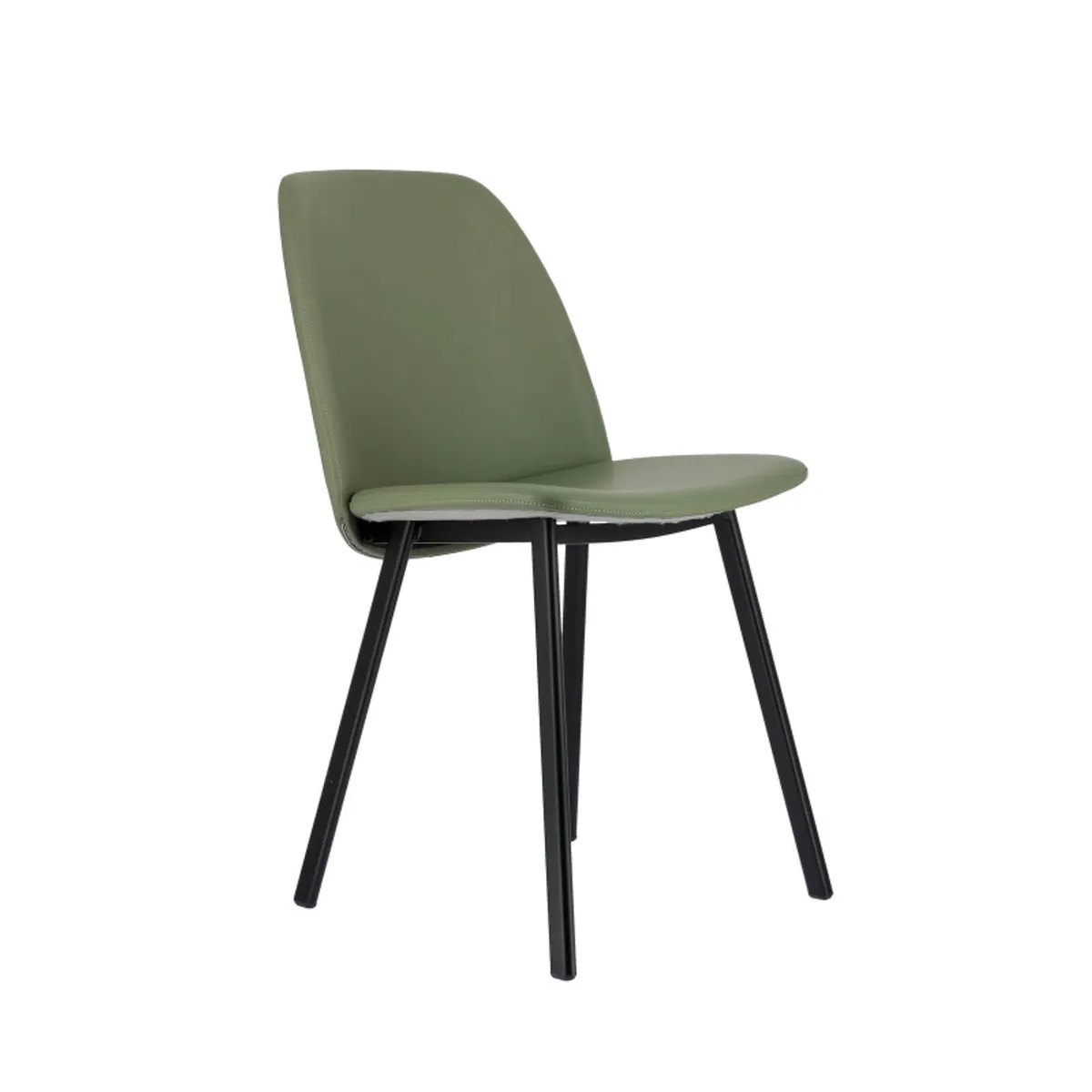 Olivia - Chaise tendance rembourrée en simili avec pieds en métal — vue 3