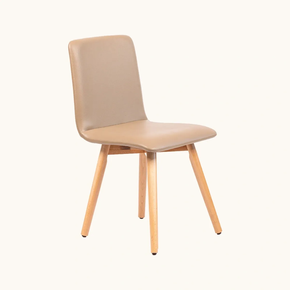 Plaza - Chaise moderne rembourrée avec pieds en bois coniques