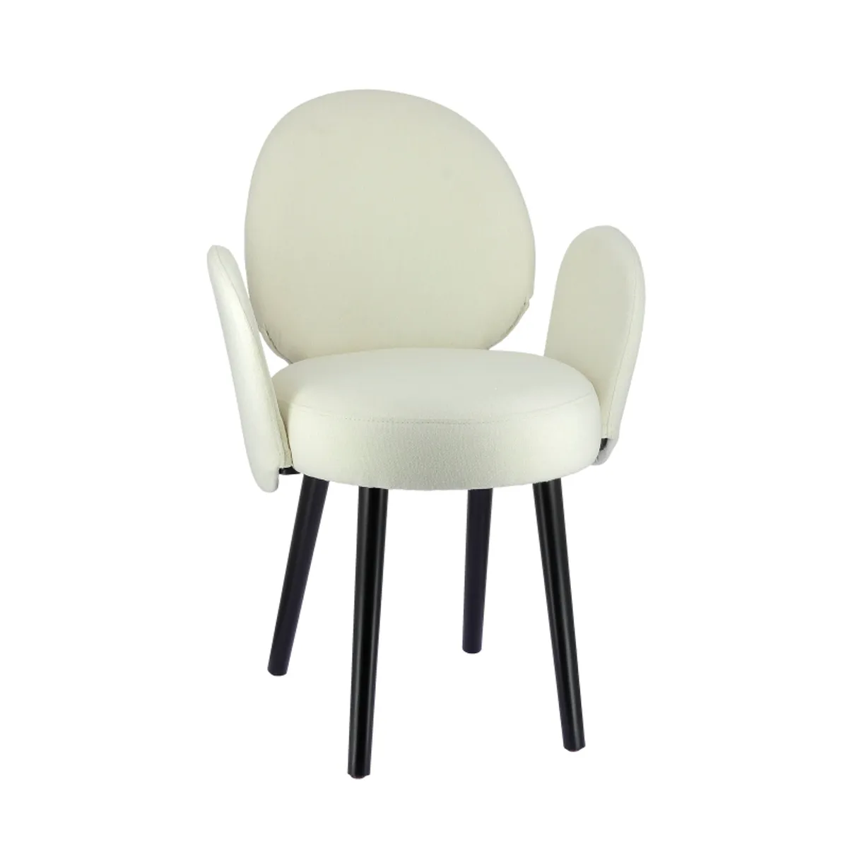 Severus - Fauteuil cosy en tissu avec pieds bois