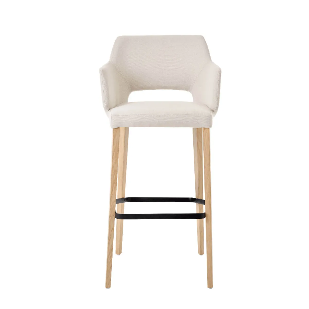 Lena Mobitec ® - Tabouret de bar en tissu avec accoudoirs et pieds en bois — vue 5
