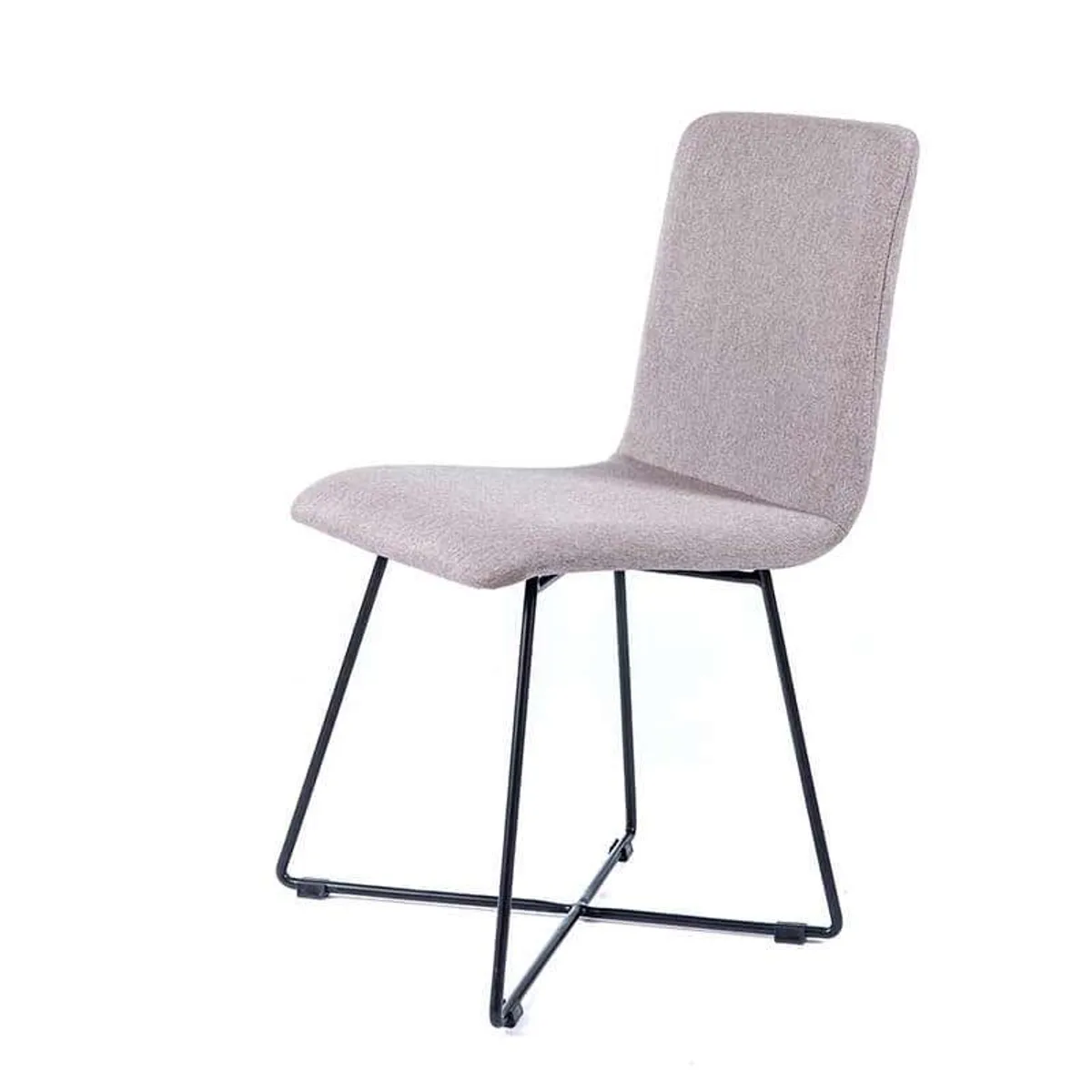 Plaza diamant - Chaise design en tissu avec pieds filaires en métal noir — vue 3