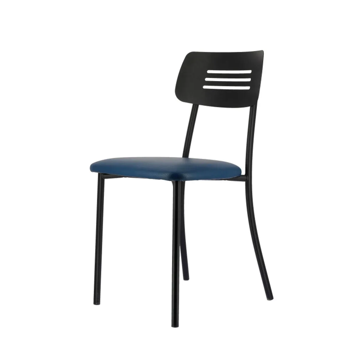 Miro 2 - Chaise de cuisine en simili rembourrée avec pieds et dossier strié en métal — vue 4