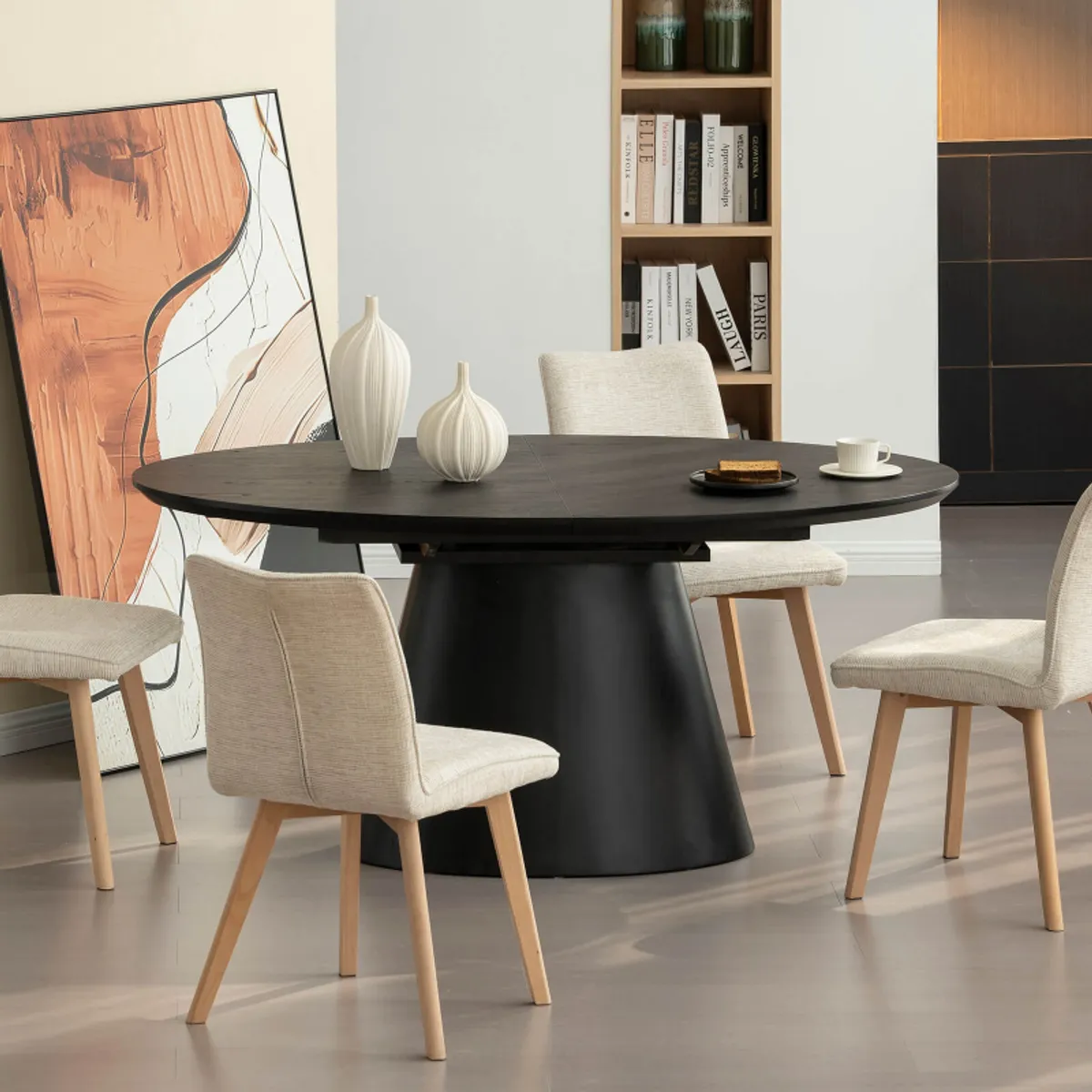 Ella - Table design ovale extensible avec pied central — vue 4