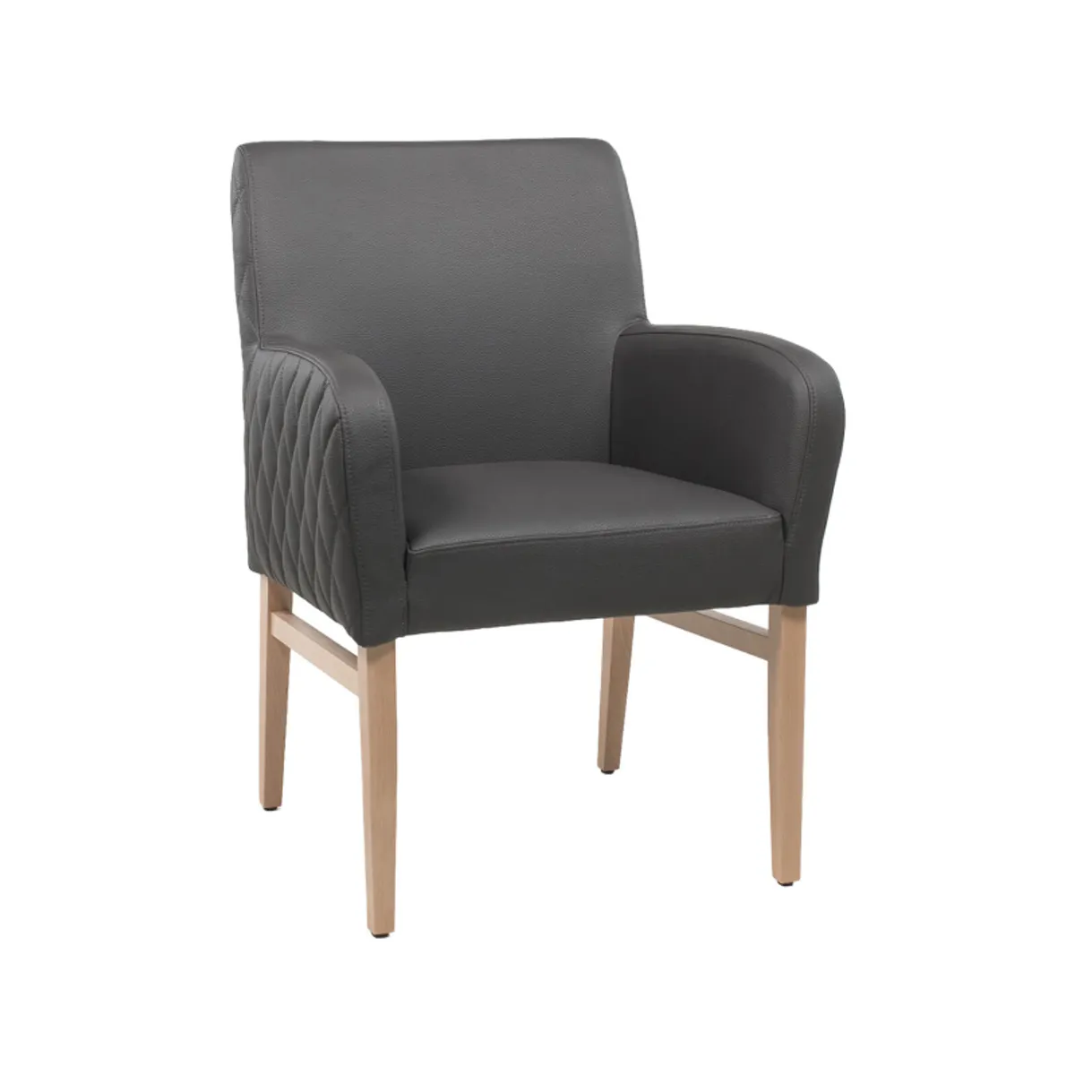 Moritz diamant-40 - Fauteuil matelassé pieds en bois massif — vue 3