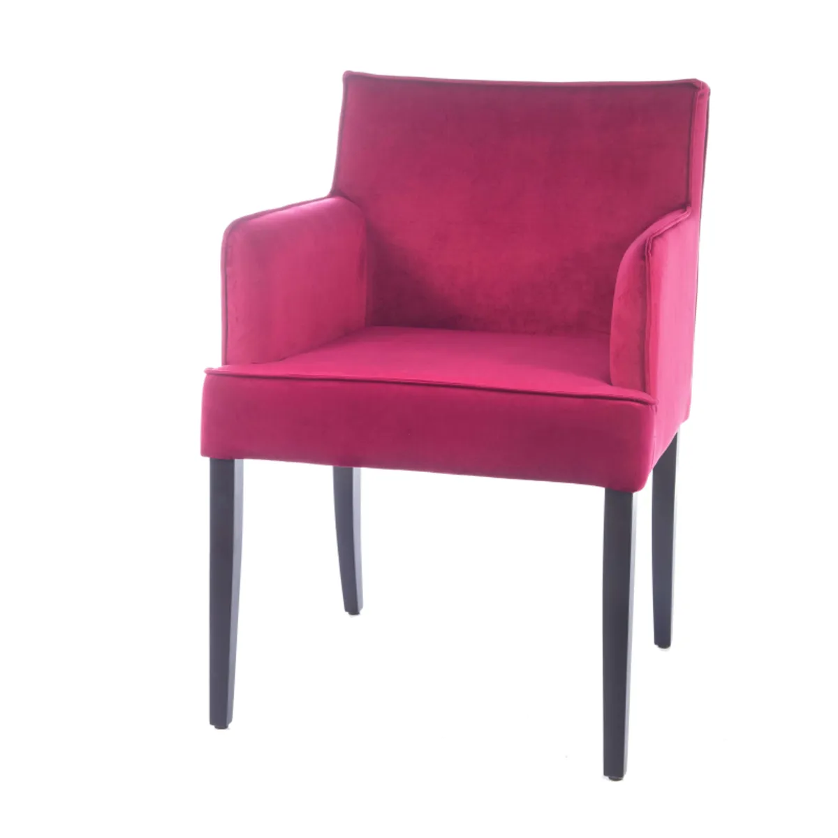 Diem - Fauteuil contemporain rembourré en tissu et pieds en bois — vue 3