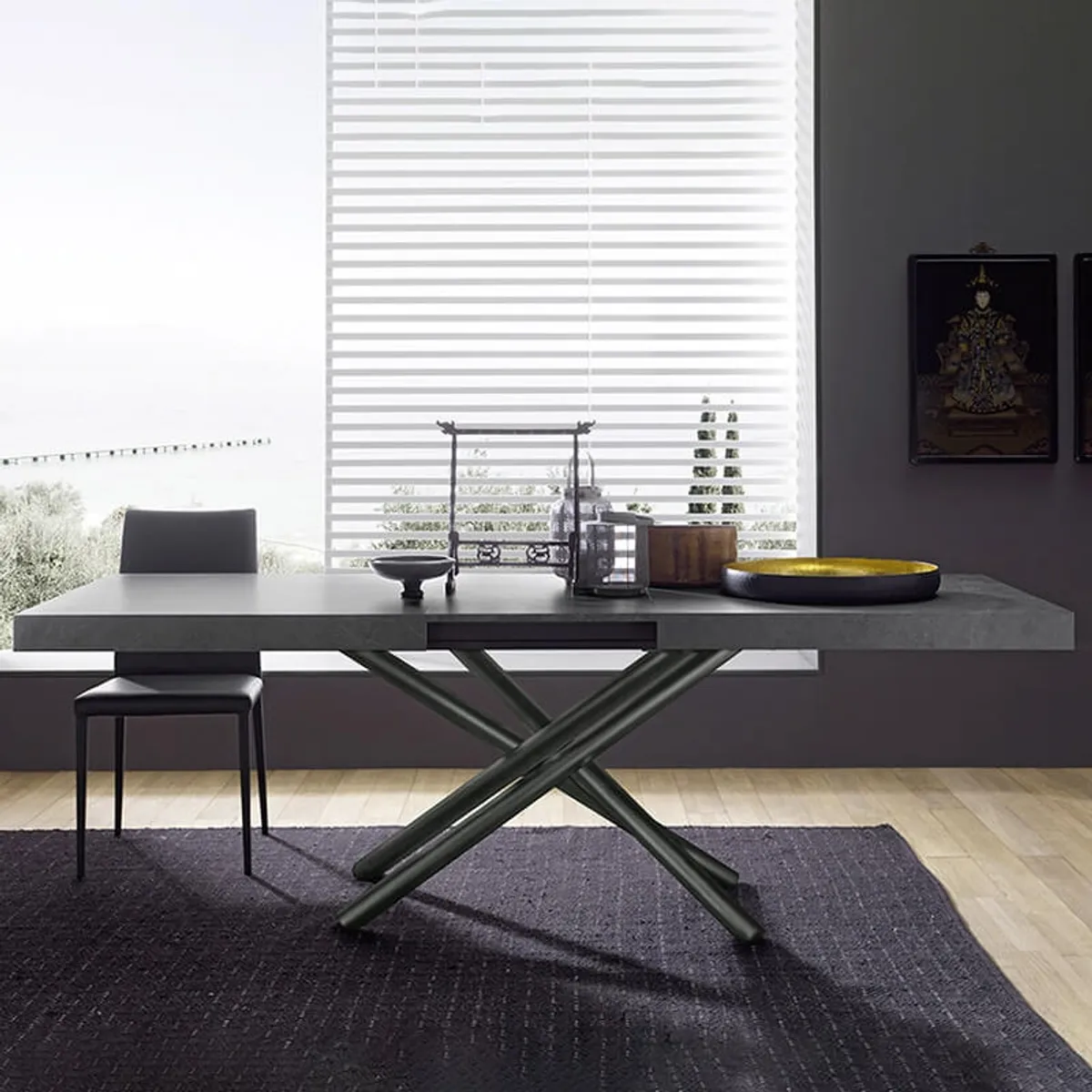 Fahrenheit - Table extensible design de fabrication italienne en mélaminé