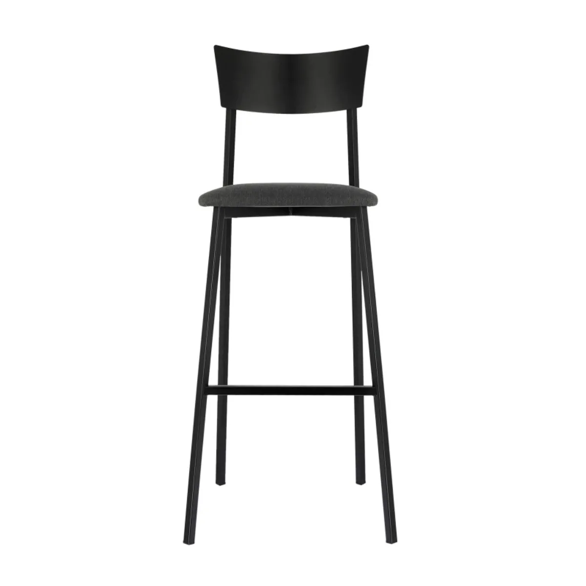 Anémone Carrier® - Tabouret de bar français avec assise en tissu rembourrée et dossier métal — vue 3