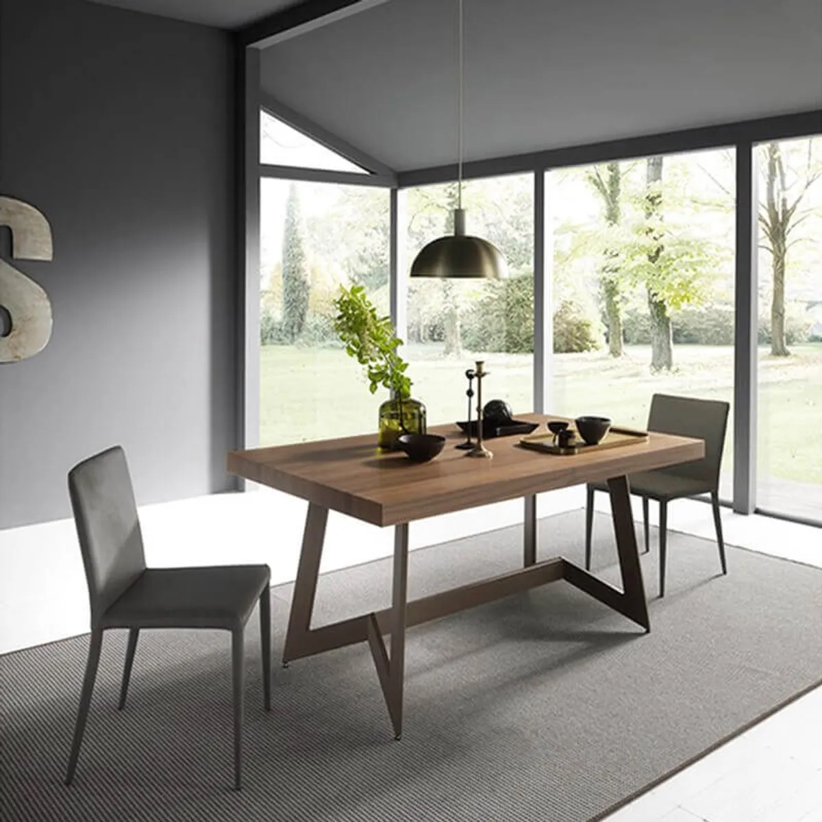 Sipario - Table extensible design de salle à manger en bois