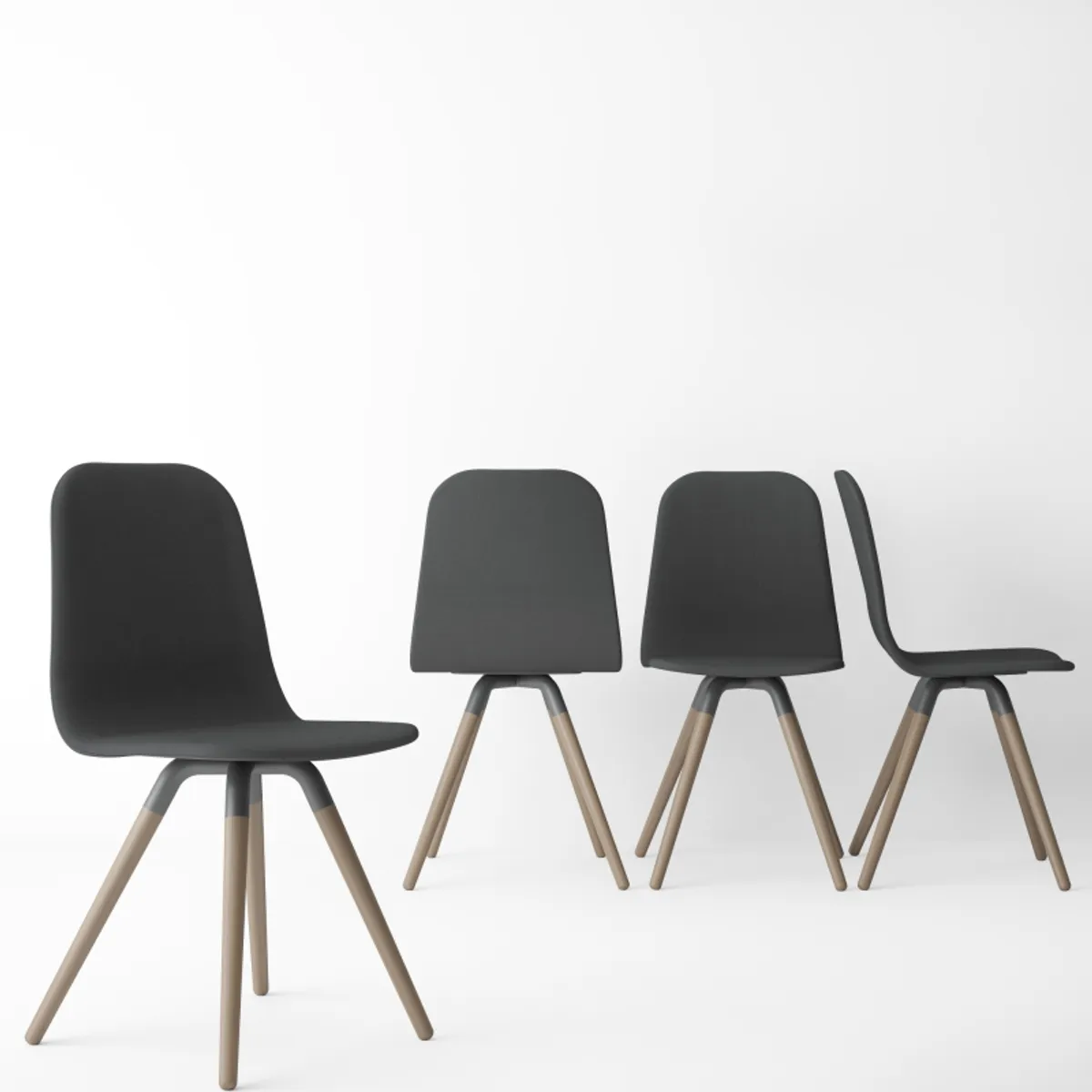 Nuba - Chaise scandinave en tissu avec pieds en bois