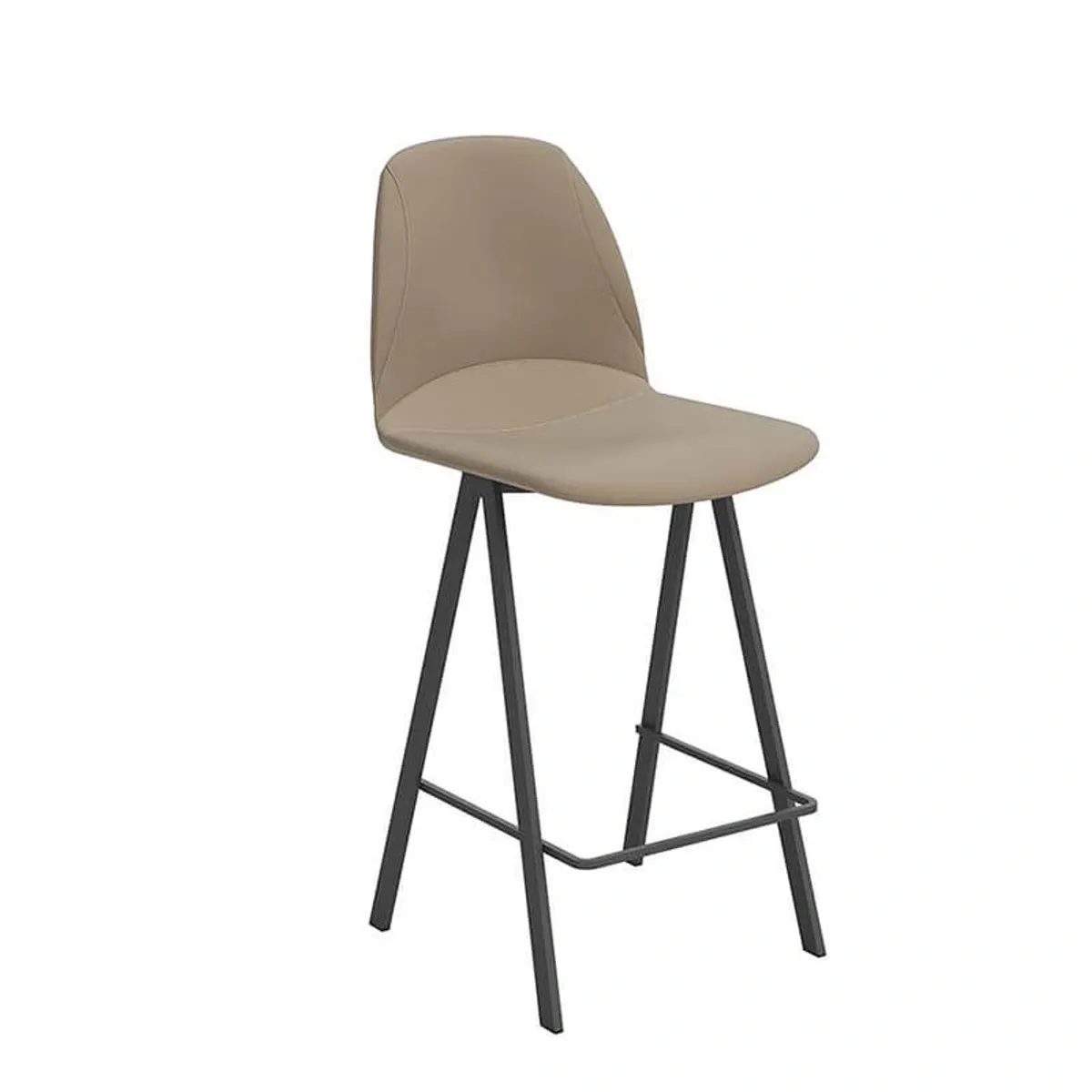 Ona - Tabouret moderne rembourré en simili hauteur snack