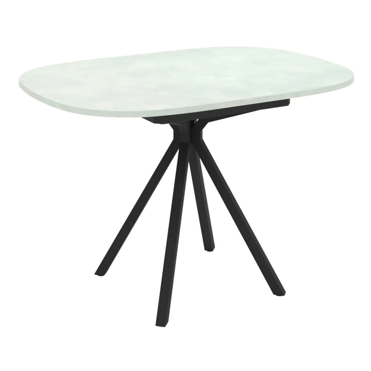 Onyx - Table snack extensible carrée avec bords arrondis en stratifié et pieds métal — vue 4