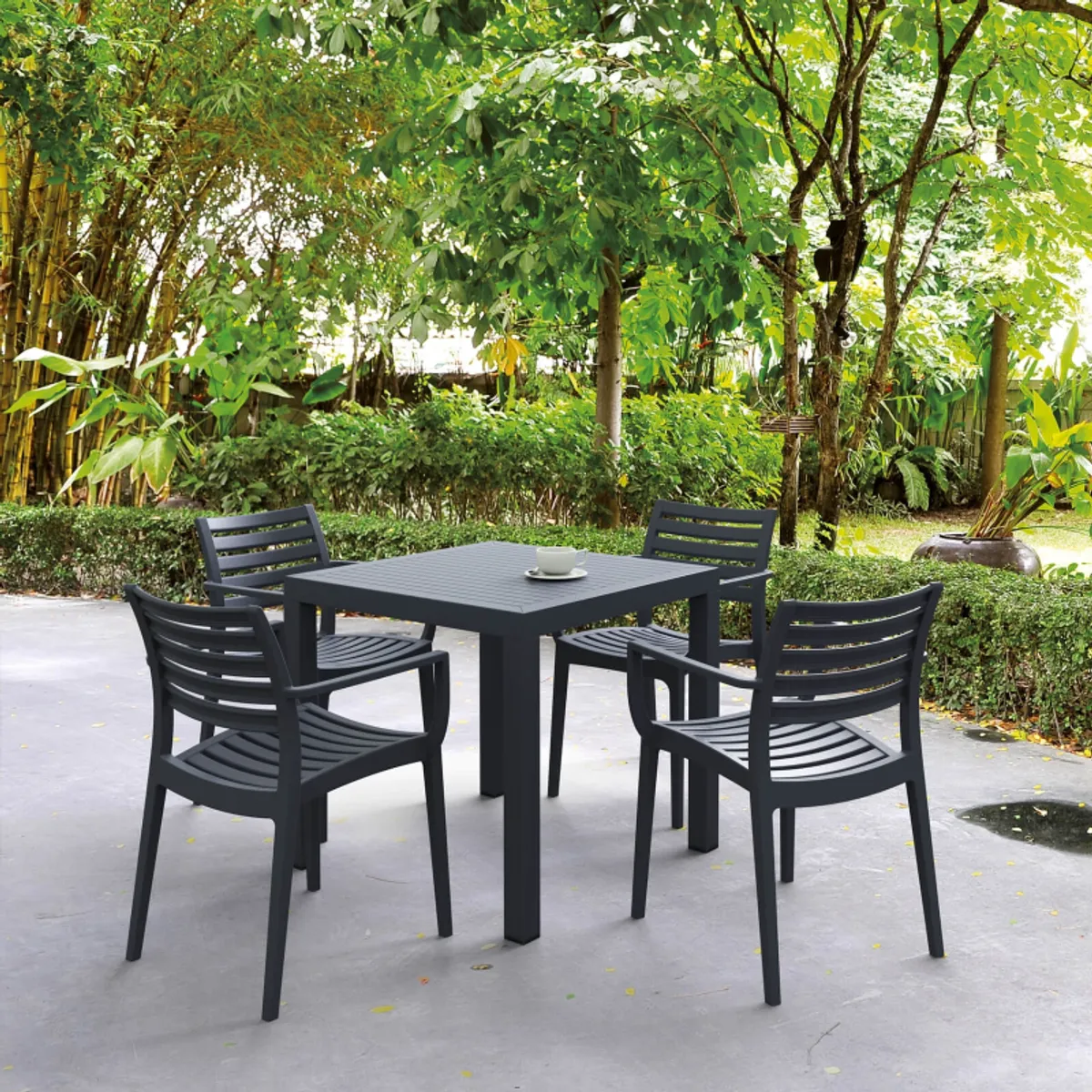 Ares - Table de terrasse carrée en résine — vue 4