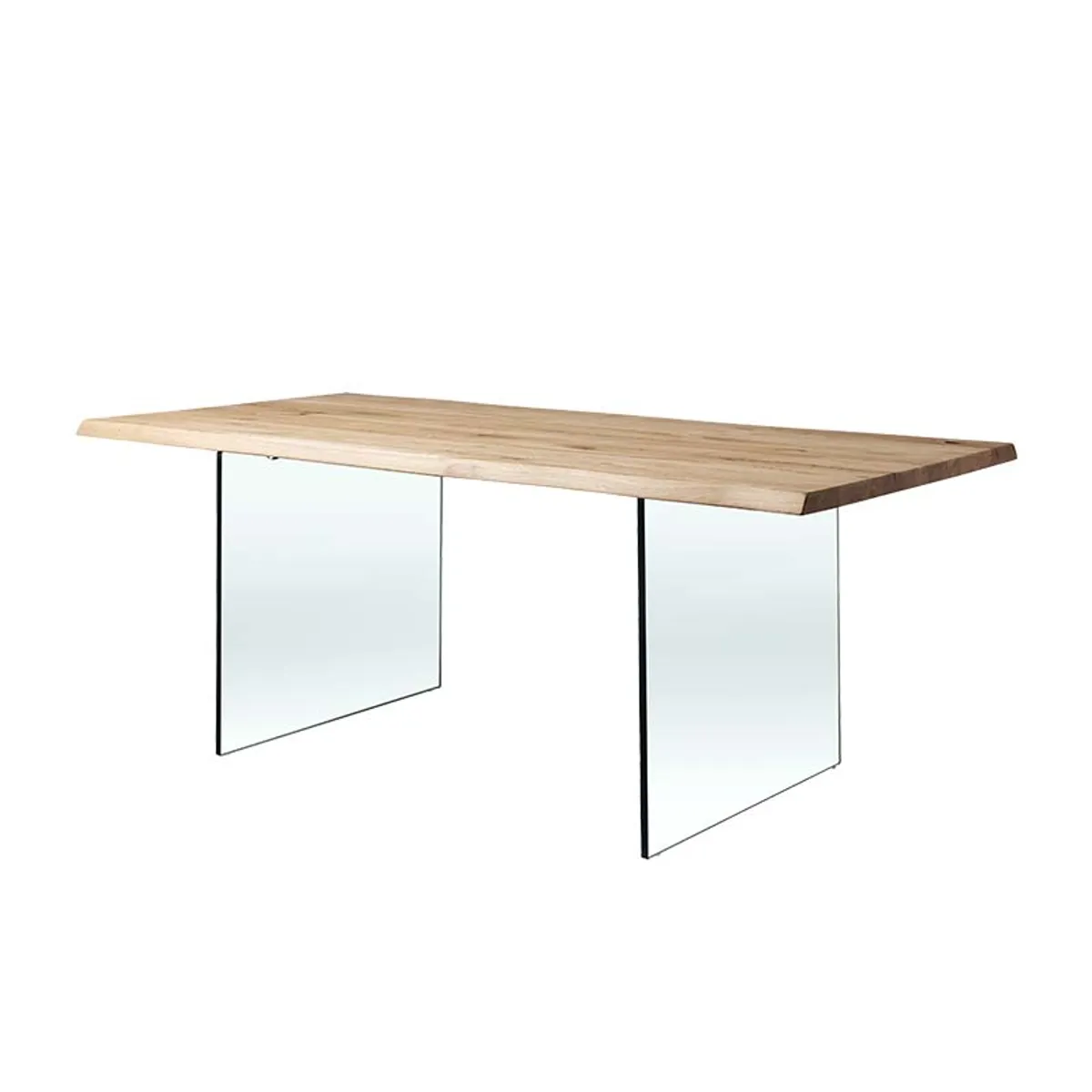 Carte - Table de salle à manger pieds en verre et plateau en bois massif — vue 3