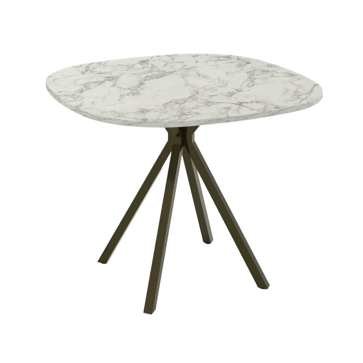 Onyx - Table snack carrée avec bords arrondis en stratifié et pieds en métal — vue 3