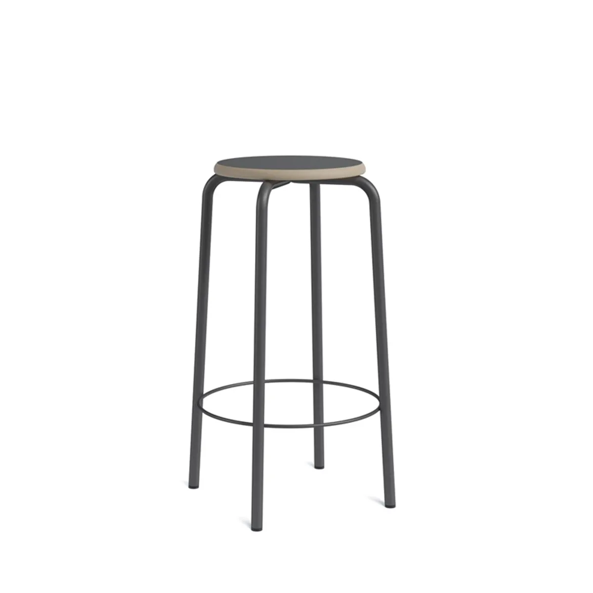 Collège - Tabouret snack vintage sans dossier bois et métal — vue 4