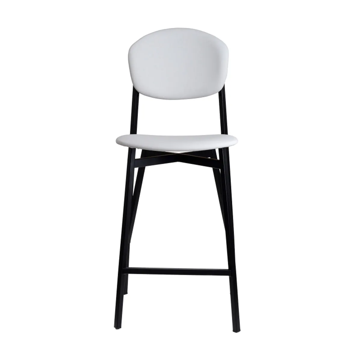 Artémis Carrier® - Tabouret snack design français assise et dossier en simili dos bois et pieds en m — vue 4