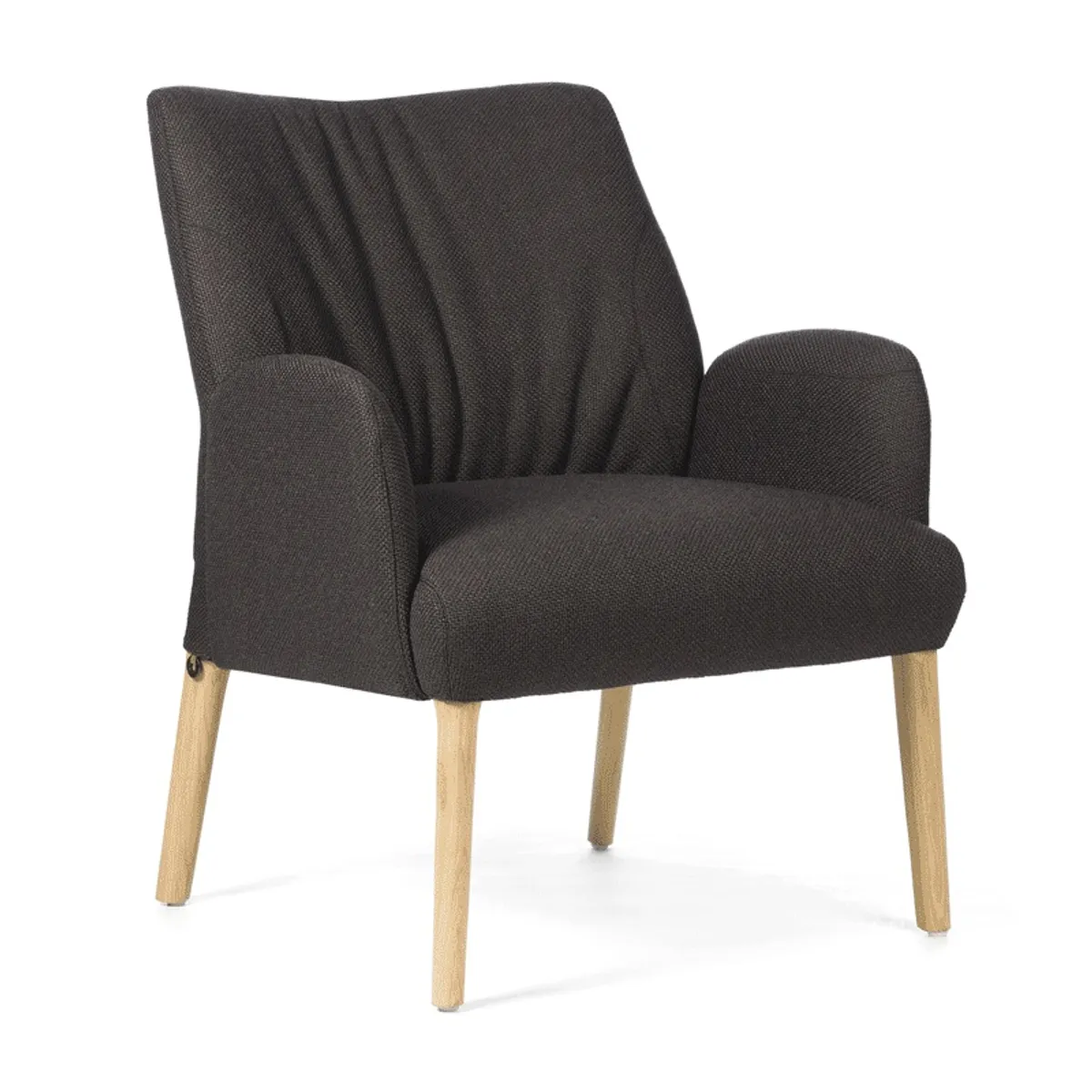 Enora Mobitec® - Fauteuil cocooning en tissu et pieds en bois
