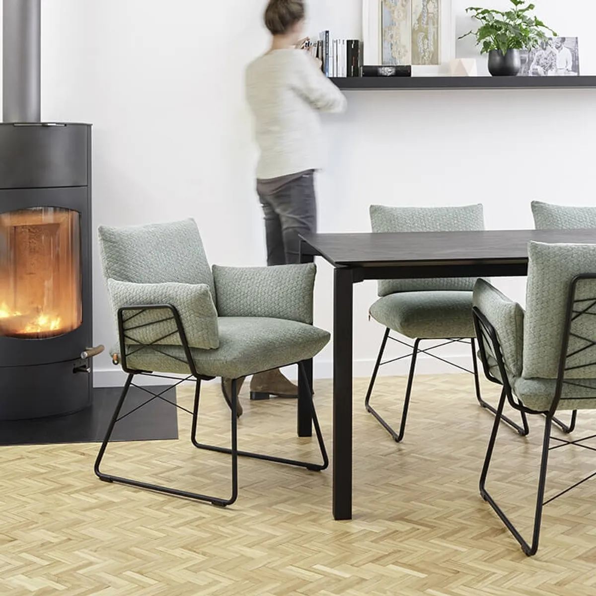 Cosy Mobitec® - Fauteuil design confortable assise en tissu et pieds en métal