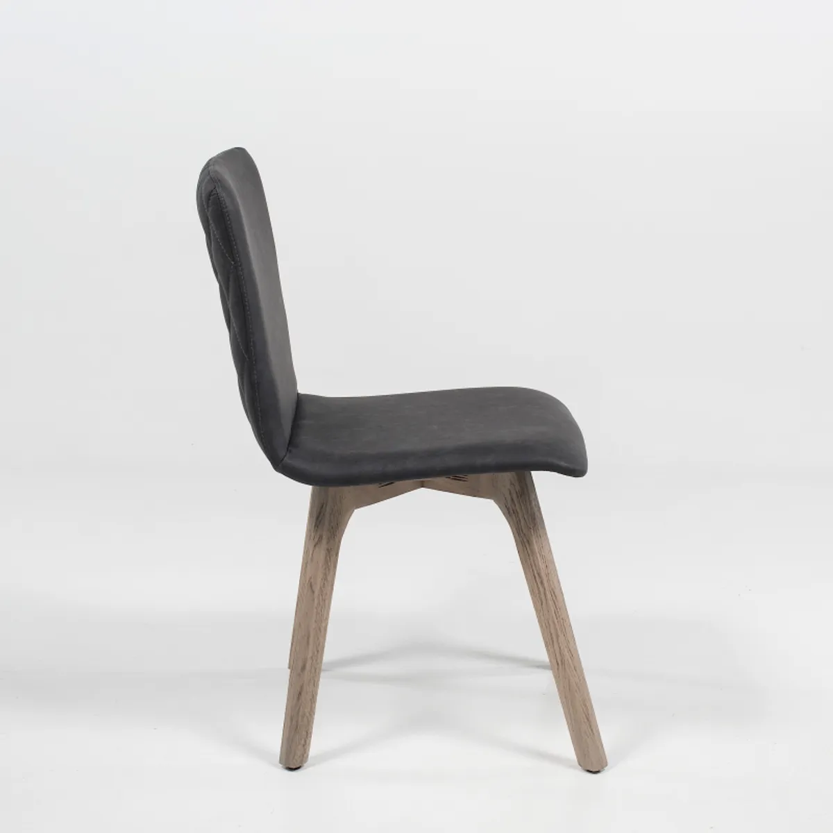 Plaza diamant - Chaise de séjour scandinave matelassée en synthétique et bois — vue 4