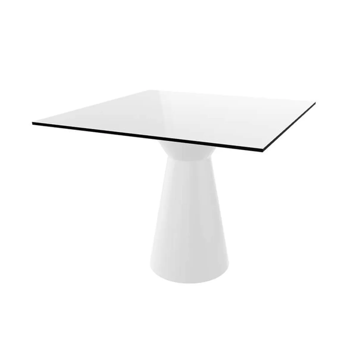 Roller H74 - Table carrée design italien à pied central — vue 4
