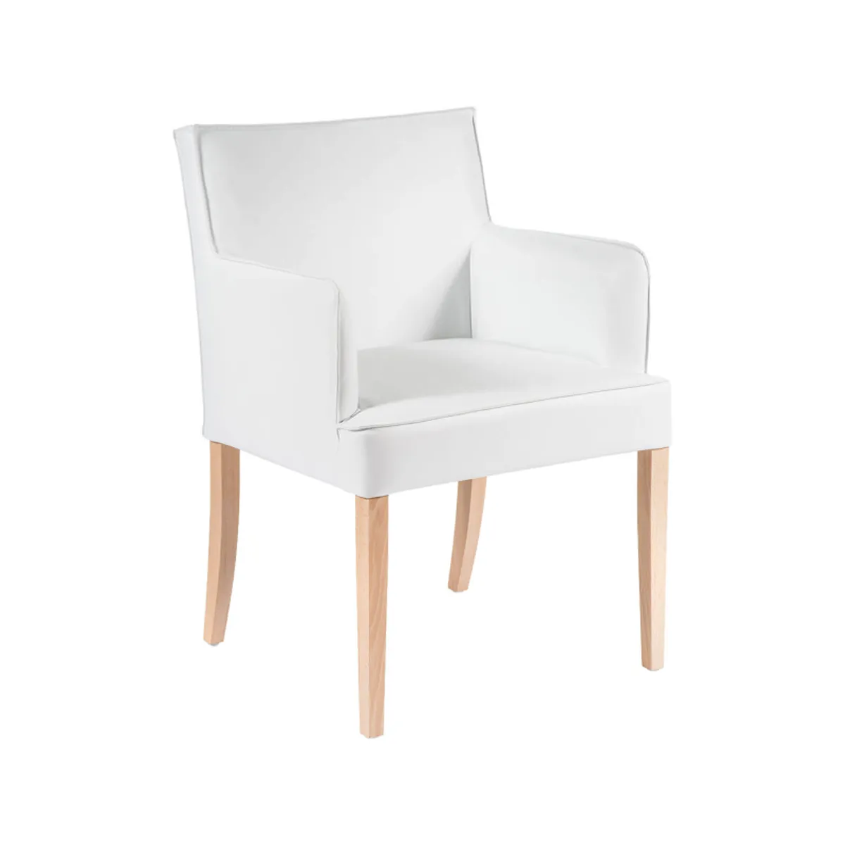 Diem - Fauteuil contemporain rembourré en synthétique pieds en bois — vue 4