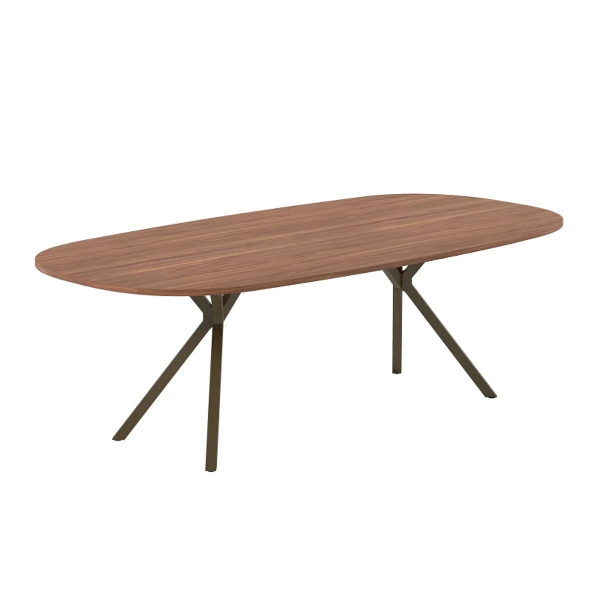 Onyx - Table rectangulaire en stratifié avec bords arrondis et pieds en métal — vue 3