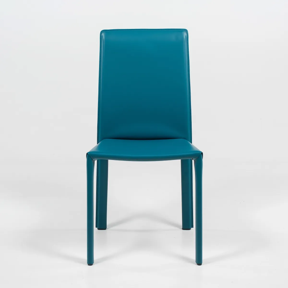 Elisa A - Chaise de salle à manger en croûte de cuir — vue 3