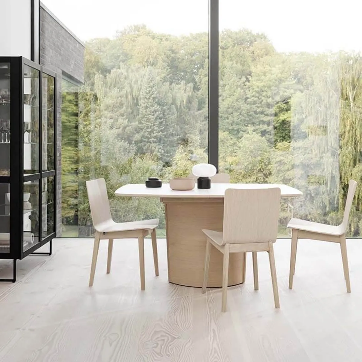 SM116/SM117 - Table scandinave pied central extensible en stratifié fabriquée au Danemark — vue 5