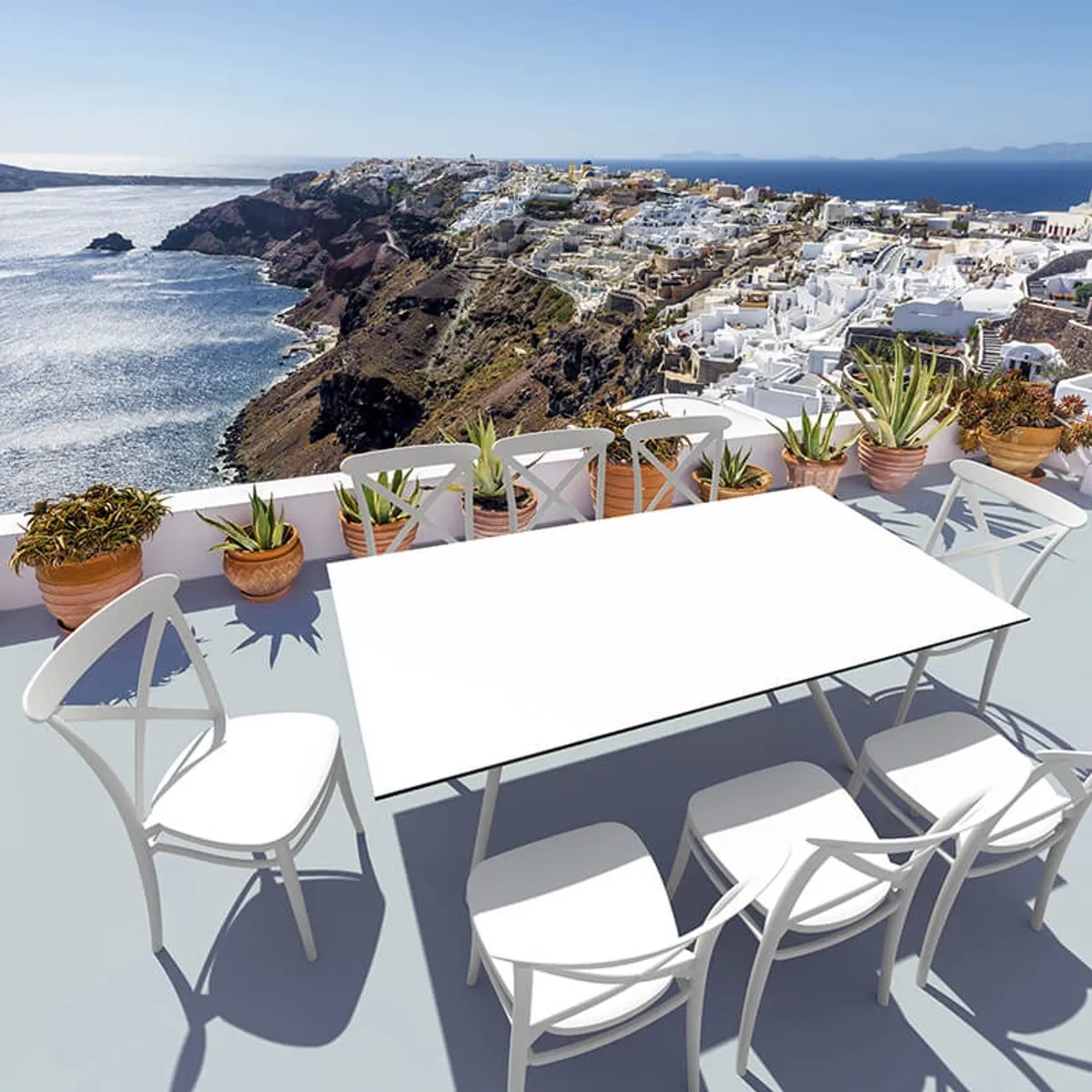 Cross - Chaise de terrasse bistrot empilable en polypropylène — vue 3