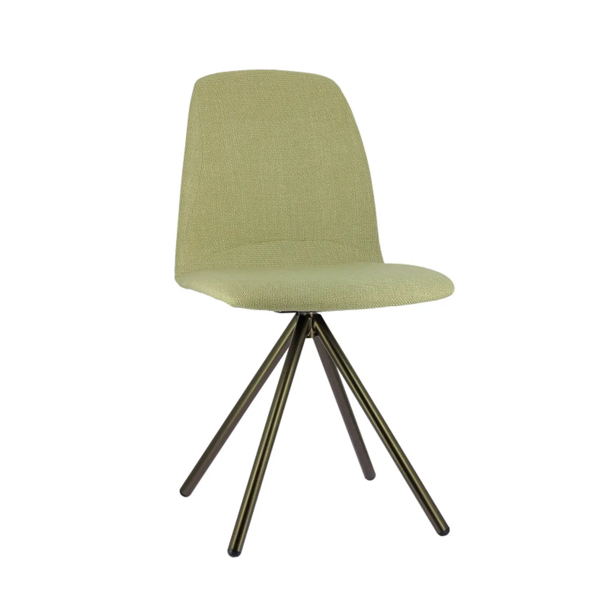 Genua - Chaise moderne pivotante en tissu et pieds métal