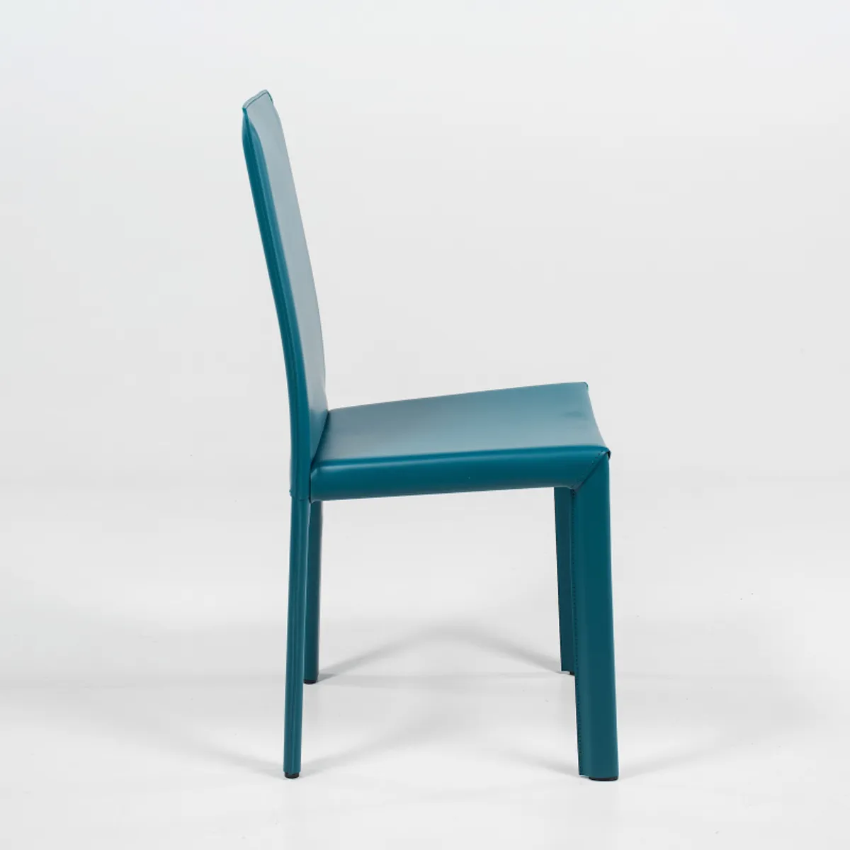 Elisa A - Chaise de salle à manger en croûte de cuir — vue 4
