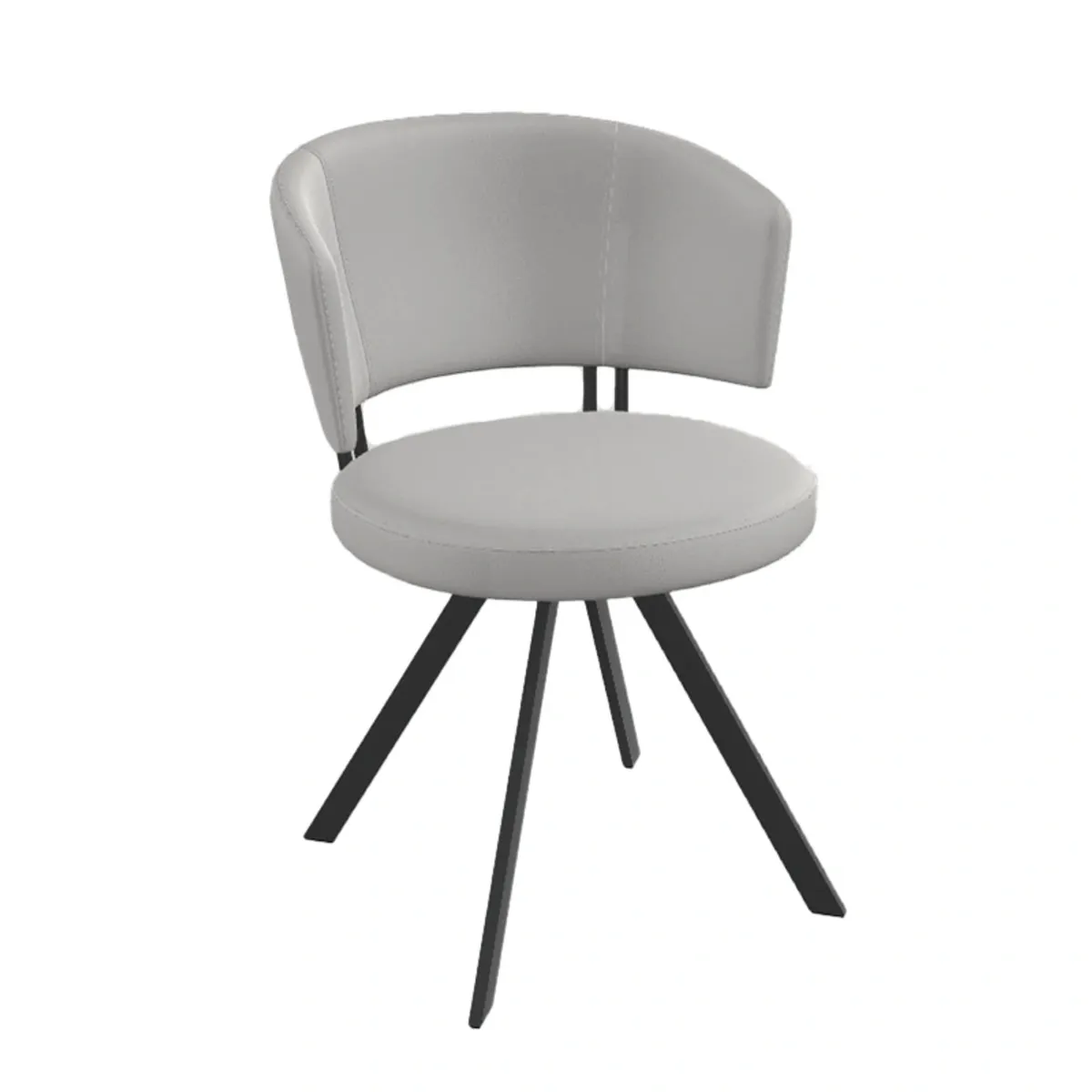 Allure - Chaise design confortable pivotante en simili avec pieds en métal