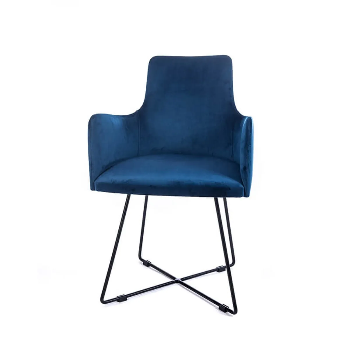 Anders - Fauteuil de salle à manger en tissu et pieds métal — vue 3