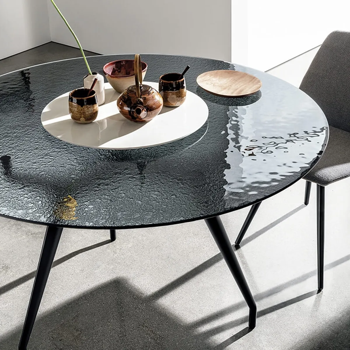 Arkos Sovet® - Table design ronde en verre fabrication Italienne — vue 3