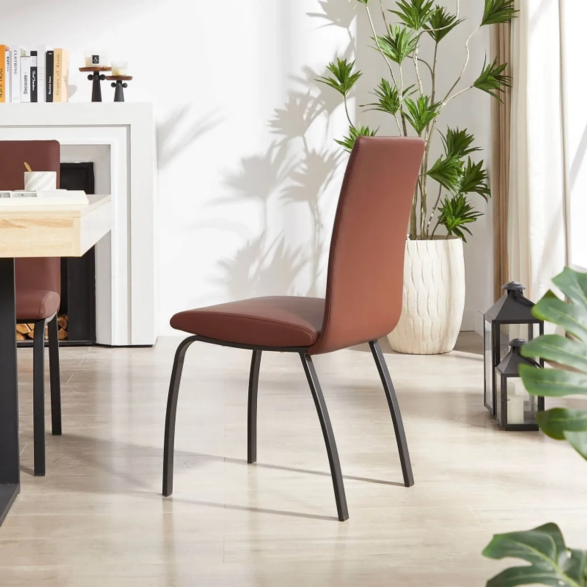 Darcy - Chaise de salle à manger rembourrée avec pieds en métal — vue 4