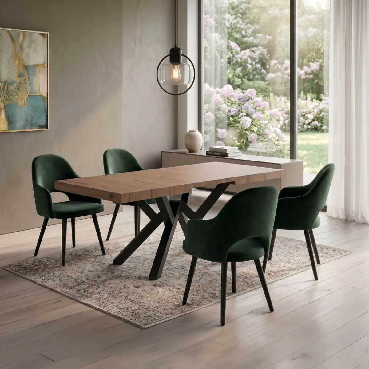 Bistrot - Fauteuil cosy en tissu avec dossier ajouré et pieds bois — vue 4
