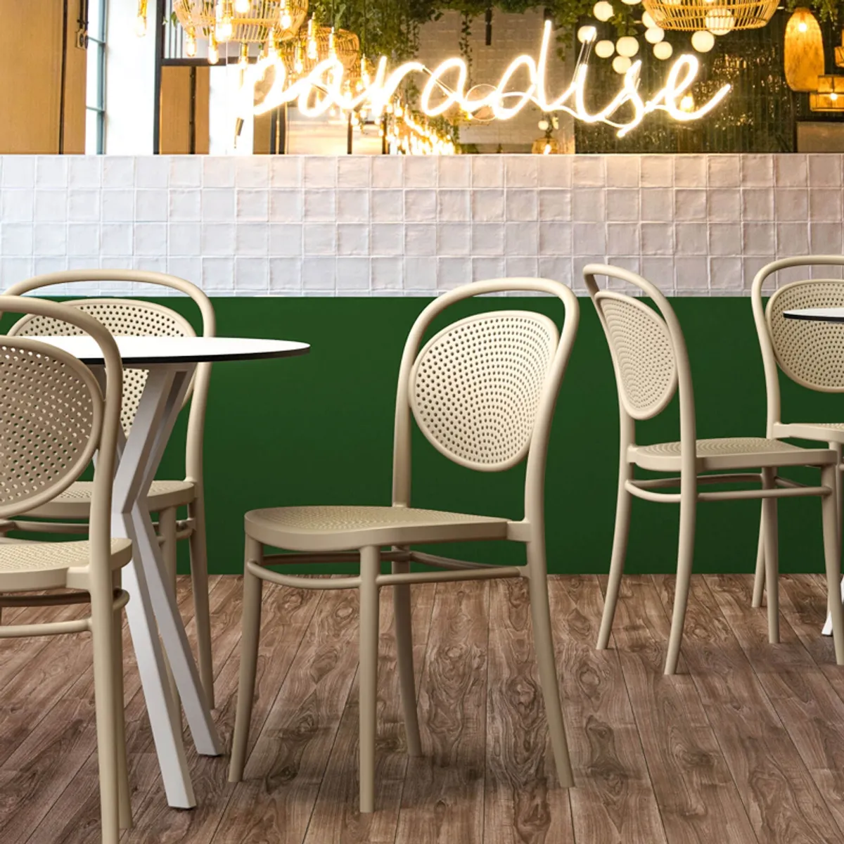 Marcel - Chaise moderne empilable en polypropylène — vue 4